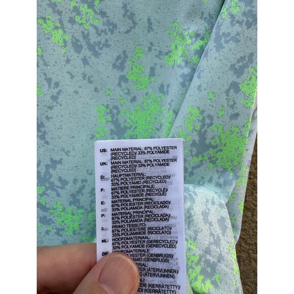 Adidas Burst Jacquard Golf Polo Yellow Green Medium NWT - Picture 12 of 12